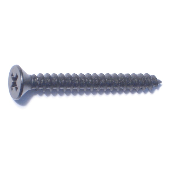 Midwest Fastener Sheet Metal Screw, #8 x 1-1/2 in, Black Steel Flat Head Phillips Drive, 10 PK 79452 - main